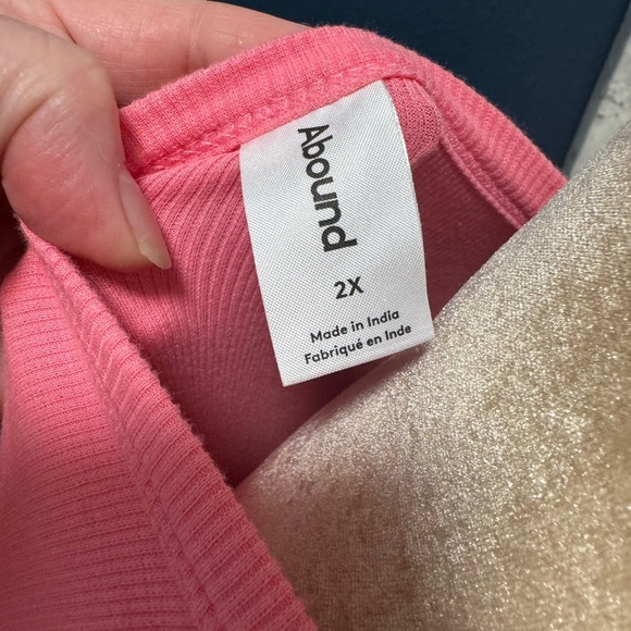 Abound 2x Pink Sleeveless Women's Ribbed Top 2 for 20 - Picture 4 of 4